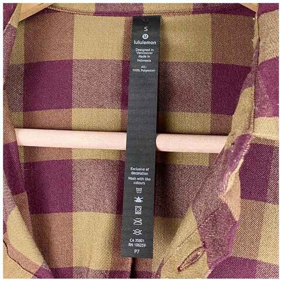 Lululemon Mason’s Peak Flannel in Check Plaid Mini Dark‎ Adobe Frontier - Small - Picture 8 of 8